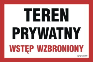 NC031 Teren prywatny wstęp wzbroniony