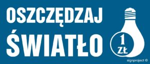 NC039 Oszczędzaj światło - arkusz 12 naklejek