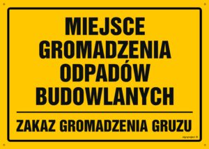 OA112 Miejsce gromadzenia odpadów budowlanych zakaz gromadzenia gruzu