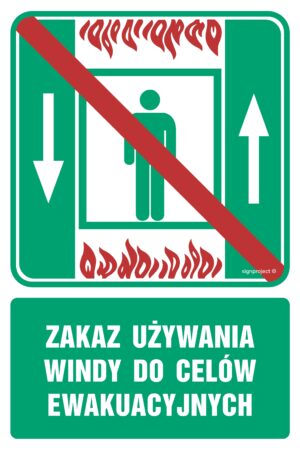 AC049 Zakaz używania windy do celów ewakuacyjnych