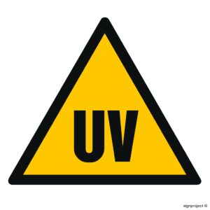 GE023 Uwaga! Promieniowanie ultrafioletowe - arkusz 12 naklejek