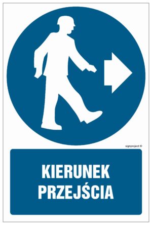 GL057 Kierunek przejścia w prawo - arkusz 9 naklejek