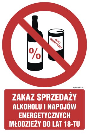 GC092 Zakaz sprzedaży alkoholu i napojów energetycznych młodzieży do lat 18-tu