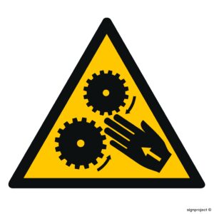 GE013 Uwaga wirujące elementy - 12 naklejek