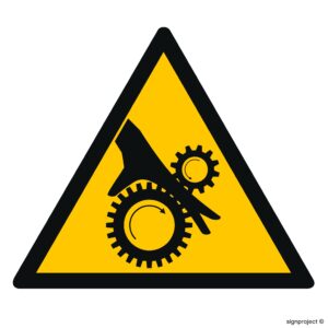 GE016 Uwaga wirujące elementy - 12 naklejek