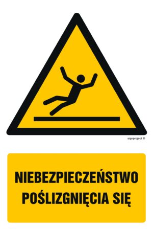 GF019 Niebezpieczeństwo poślizgnięcia się - 9 naklejek