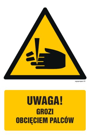GF033 Uwaga - niebezpieczeństwo obcięcia palców - 9 naklejek
