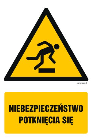 GF035 Niebezpieczeństwo potknięcia się - 9 naklejek