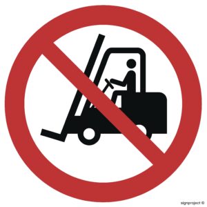 GA006 Zakaz ruchu urządzeń do transportu poziomego - 12 naklejek