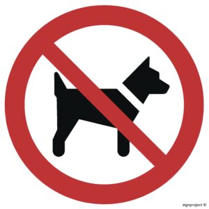 GA021 Zakaz wstępu ze zwierzętami - 12 naklejek