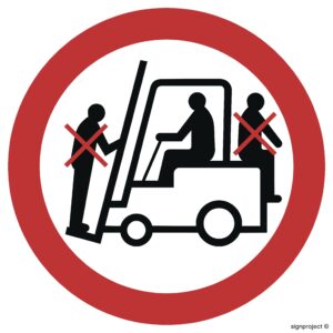 GB002 Zakaz przewozu osób na urządzeniach transportowych - 12 naklejek
