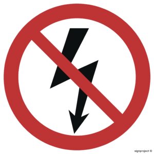 GB005 Nie załączać urządzeń elektrycznych - 12 naklejek