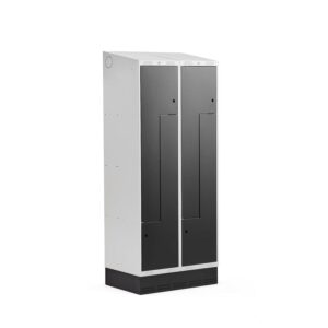 Szafa ubraniowa typu Z, CLASSIC, cokół, 2 moduły, 4 drzwi, 2050x800x550 mm, czarny