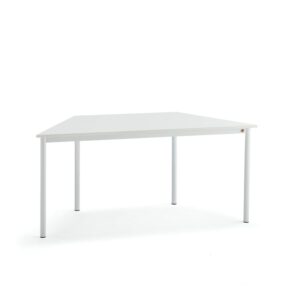 Biurko BORÅS TRAPETS, 1600x800x720 mm, biały laminat, biały