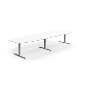 Stół konferencyjny NOVUS, 4000x1200 mm, srebrny/biały