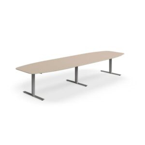 Stół konferencyjny NOVUS, 4000x1200 mm, srebrny/gliniana szarość