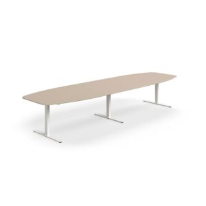 Stół konferencyjny NOVUS, 4000x1200 mm, biały/gliniana szarość