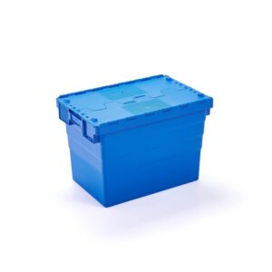 Plastikowy pojemnik transportowy GAYLE, 600x400x416 mm, 79 L, niebieski