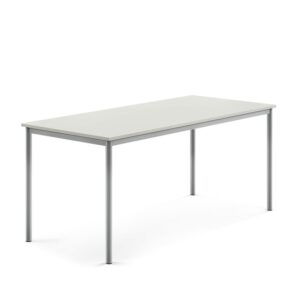 Stół SONITUS, 1800x800x760 mm, laminat HPL szary, szary aluminium