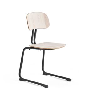 Krzesło szkolne YNGVE, płozy, antracyt, jesion, W 460 mm