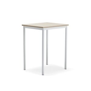 Stół SONITUS PLUS, 700x600x900 mm, laminat HPL jesion, redukcja hałasu, biały