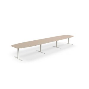 Stół konferencyjny NOVUS, 5600x1200 mm, biały/gliniana szarość