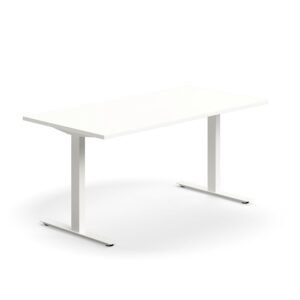 Biurko QBUS, proste, 1600x800 mm, rama T, biały, biały