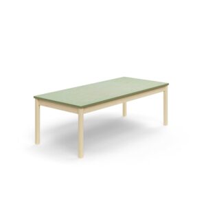 Stół DECIBEL, 1800x800x590 mm, dźwiękochłonne linoleum, brzoza/zielonoszary