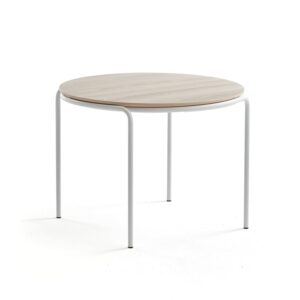 Stolik kawowy ASHLEY, Ø770 x 530 mm, biały, jesion