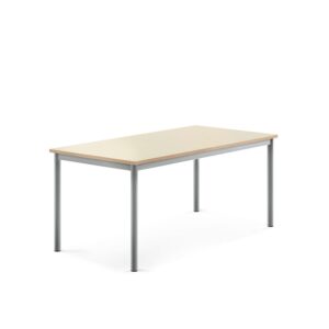 Stół BORÅS, 1400x700x600 mm, brzoza laminat, szary aluminium