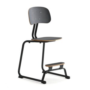 Krzesło szkolne YNGVE, na płozach, antracyt, antracyt, 520 mm