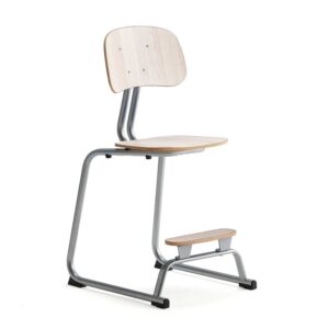 Krzesło szkolne YNGVE, płozy, srebrny, jesion, W 520 mm