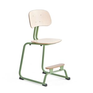 Krzesło szkolne YNGVE, na płozach, zielony, brzoza, H 520 mm