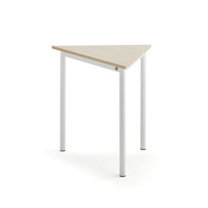 Biurko BORÅS TRIANGEL, 800x700x720 mm, brzoza laminat, biały