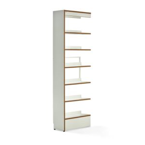 Regał biblioteczny STORY, moduł dodatkowy, jednostronny, 2240x723x305 mm, 6 półek, biały