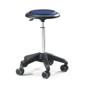 Mobilny stołek roboczy DIEGO, 540-730 mm, niebieska tkanina