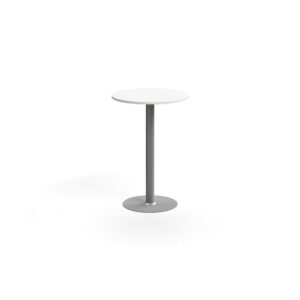 Stół barowy ALVA, Ø700x1000 mm, laminat wysokociśnieniowy, srebrny/biały
