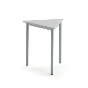 Stół SONITUS TRIANGEL, 700x700x720 mm, laminat HPL szary, szary aluminium