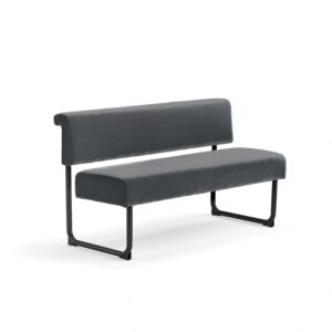 Sofa START, 1400 mm, tkanina, antracyt, czarny
