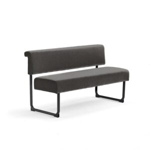 Sofa START, 1400 mm, tkanina, ciemnobrązowy, czarny