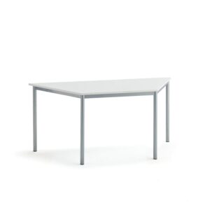 Stół SONITUS TRAPETS, 1600x800x720 mm, laminat HPL biały, szary aluminium