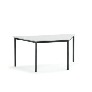Stół SONITUS TRAPETS, 1600x800x720 mm, laminat HPL biały, antracyt