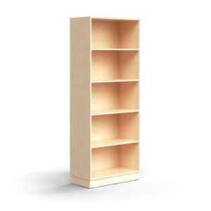Regał QBUS, 4 półki, cokół, 2020x800x400 mm, brzoza