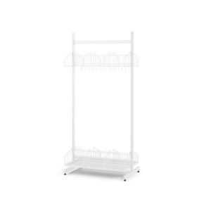 Podłogowy regał do szatni TRÅD, moduł podstawowy, 900x2000 mm, biały