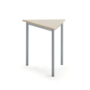 Stół SONITUS TRIANGEL, 800x700x720 mm, laminat HPL brzoza, szary aluminium