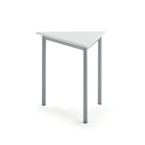Stół SONITUS TRIANGEL, 800x700x720 mm, laminat HPL biały, szary aluminium