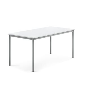Stół SONITUS, 1600x800x720 mm, laminat HPL biały, szary aluminium