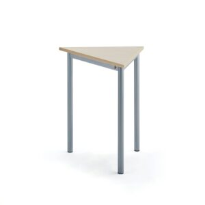 Stół SONITUS TRIANGEL, 700x600x720 mm, laminat HPL brzoza, szary aluminium