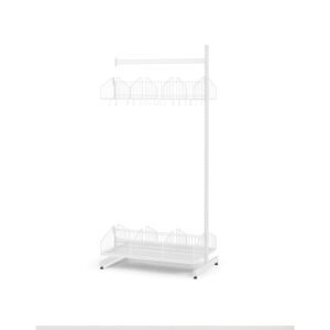 Podłogowy regał do szatni TRÅD, moduł dodatkowy, 900x2000 mm, biały