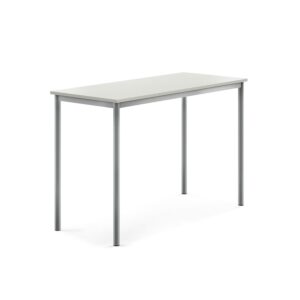Stół SONITUS, 1400x600x900 mm, laminat HPL szary, szary aluminium
